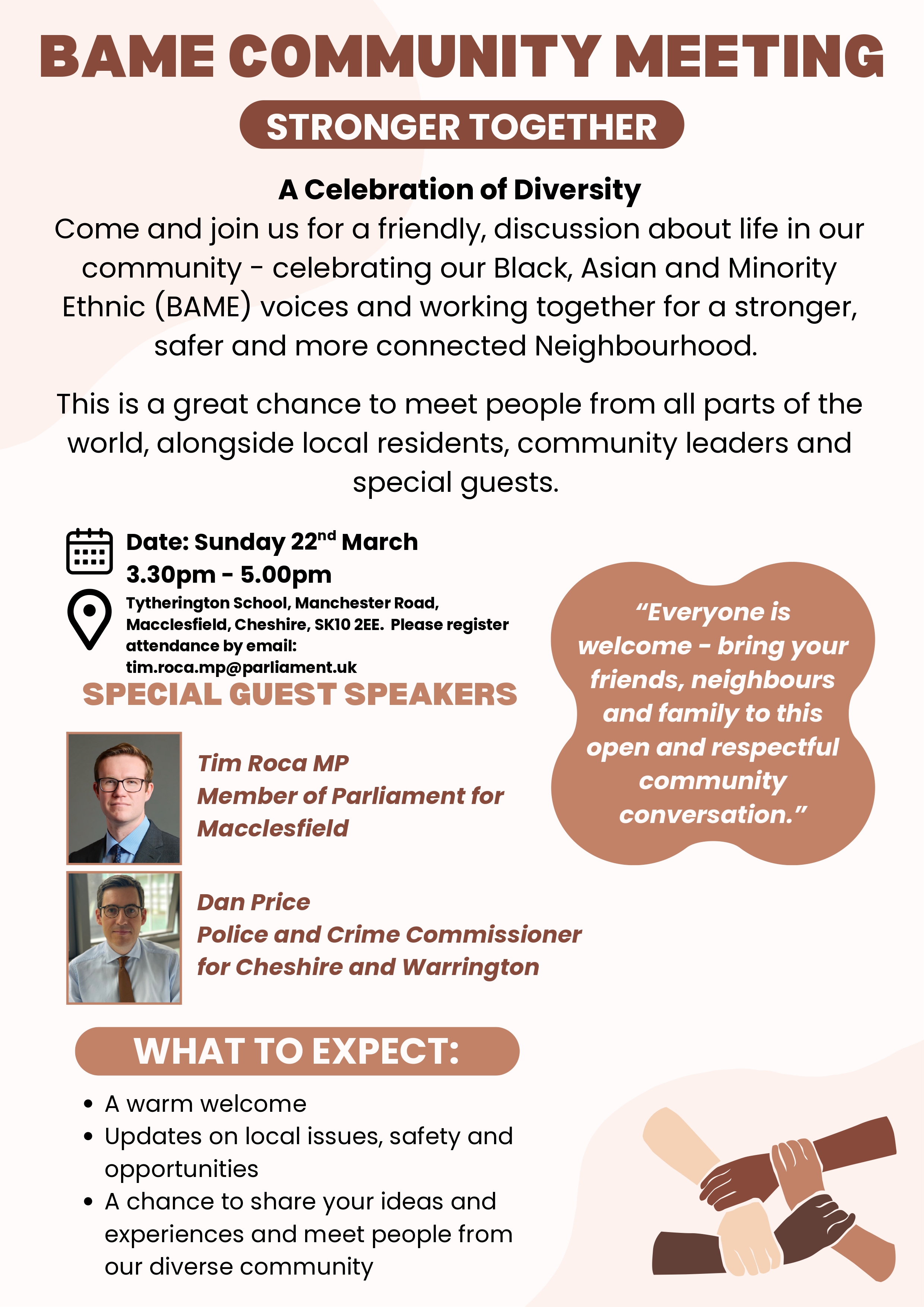 BAME Macclesfield event flyer