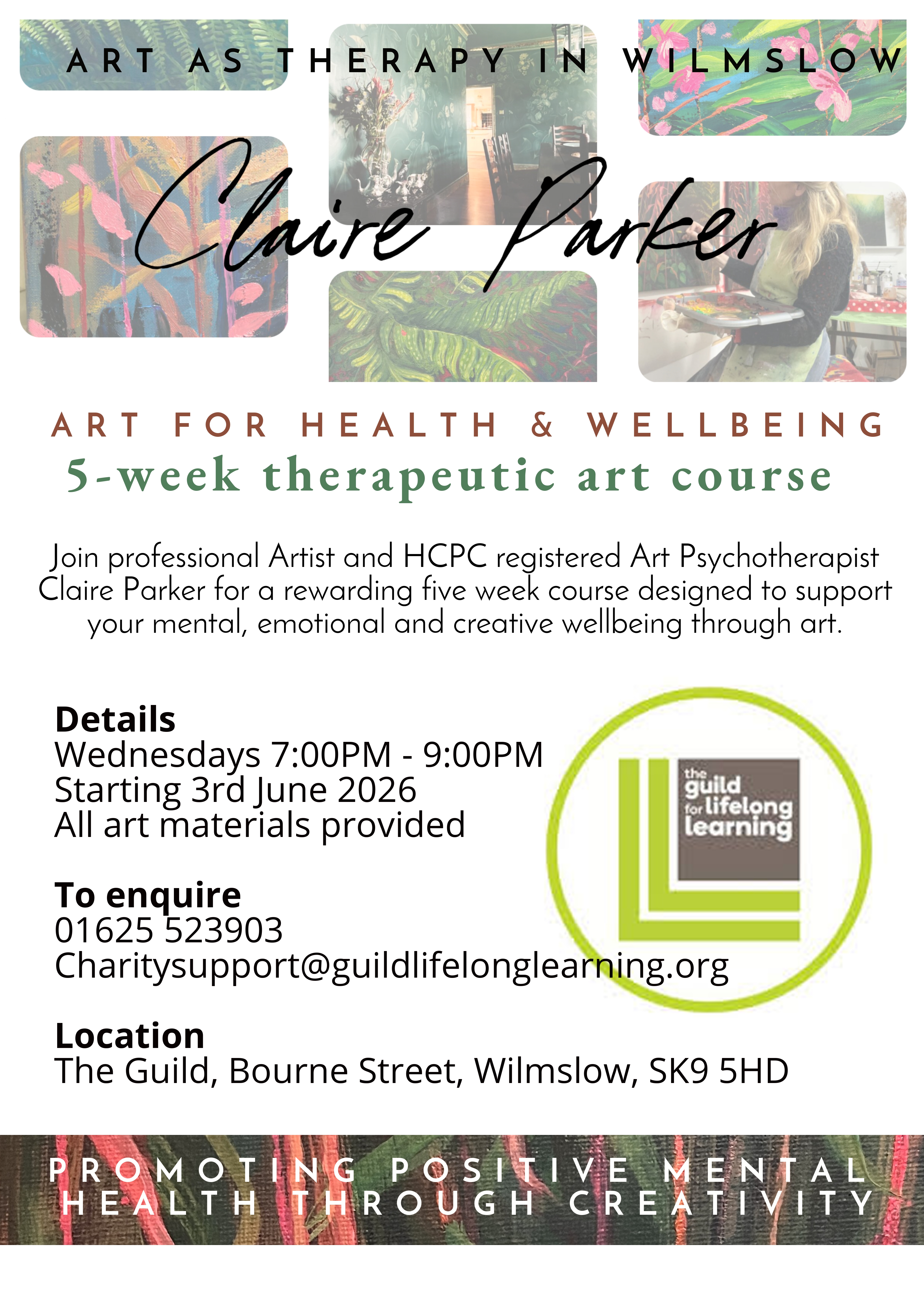 Art as therapy in Wilmslow poster