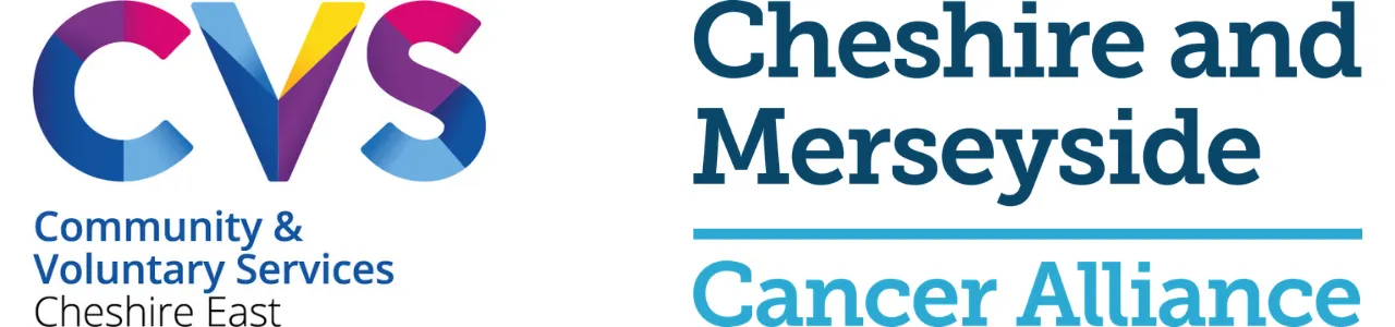 CVS Cheshire East Logo + Cheshire and Merseyside Cancer Alliance Logo